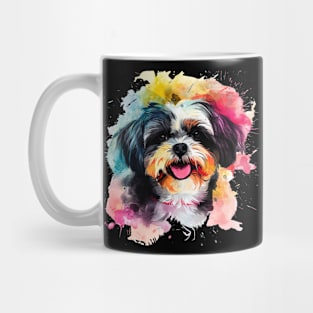 Shih Tzu Dog Water Color Pop Art Design for Dog Lover Mug